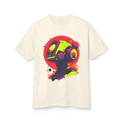 Unisex Garment-Dyed Heavyweight Cotton Tee | Y2K Abstract Robot T-Shirt Design