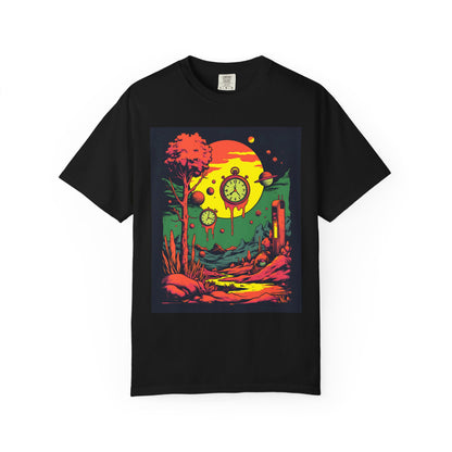 Unisex Garment-Dyed T-shirt | Surreal Dripping Geometry