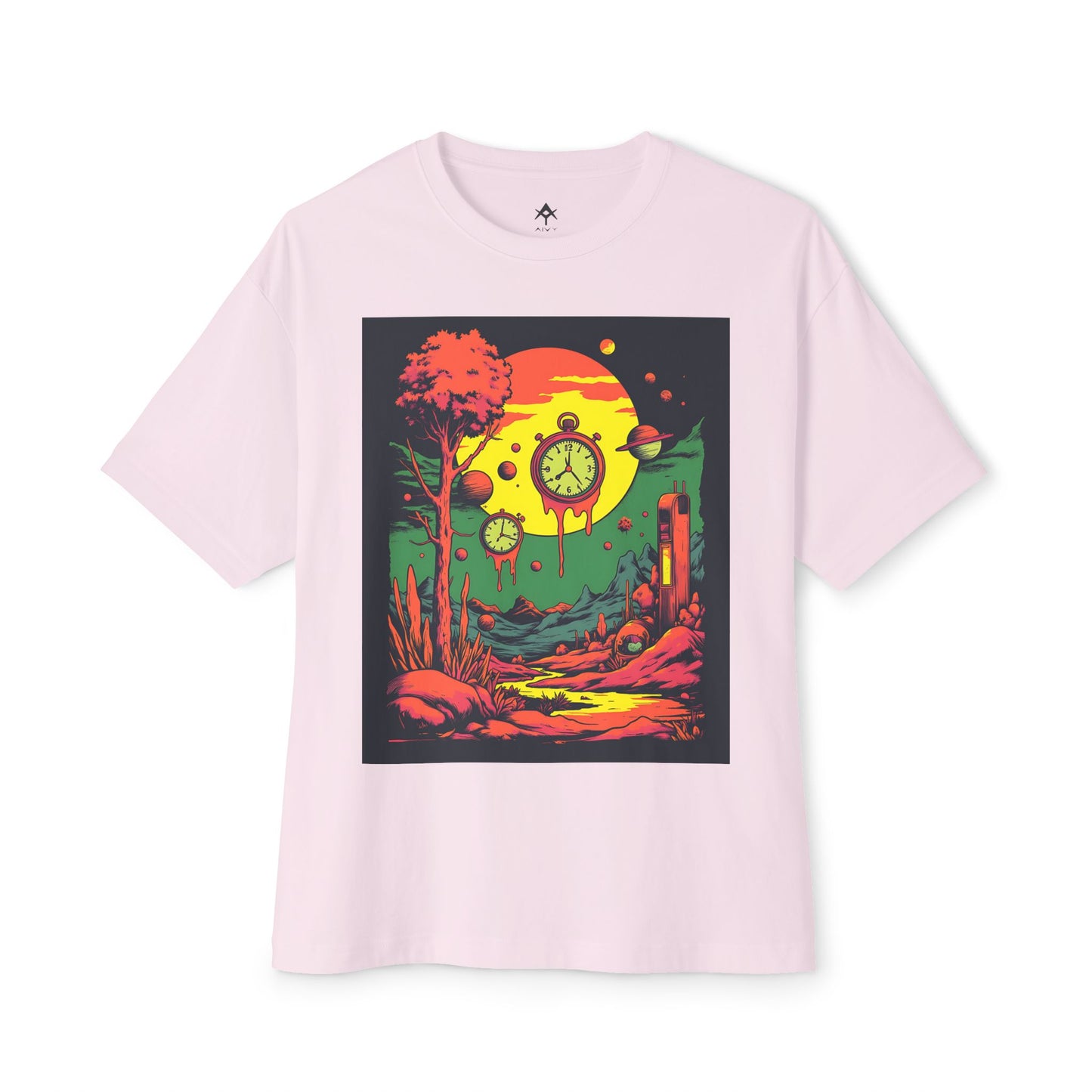 Unisex Oversized Boxy Tee | Surreal Dripping Geometry