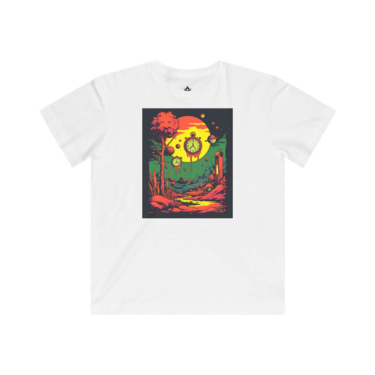 Kids Fine Jersey Tee | Surreal Dripping Geometry