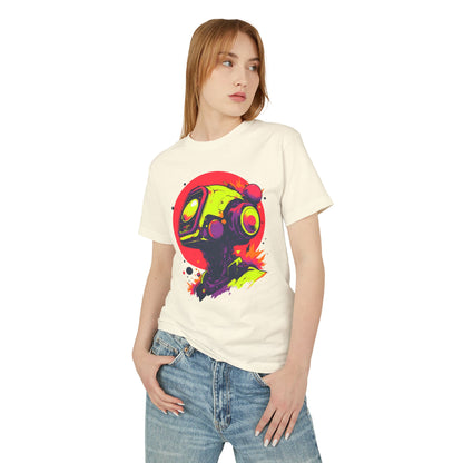 Unisex Garment-Dyed Heavyweight Cotton Tee | Y2K Abstract Robot T-Shirt Design