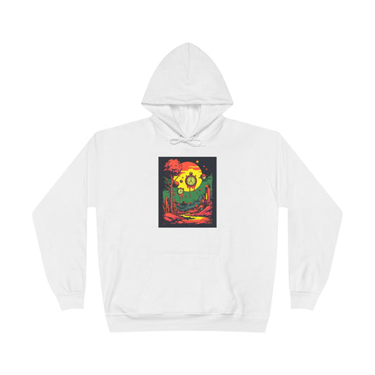 Unisex EcoSmart® Pullover Hoodie Sweatshirt | Surreal Dripping Geometry