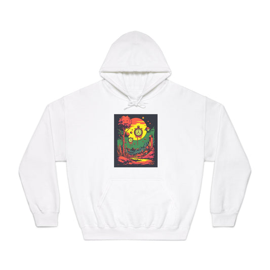 Unisex DryBlend® Hooded Sweatshirt | Surreal Dripping Geometry