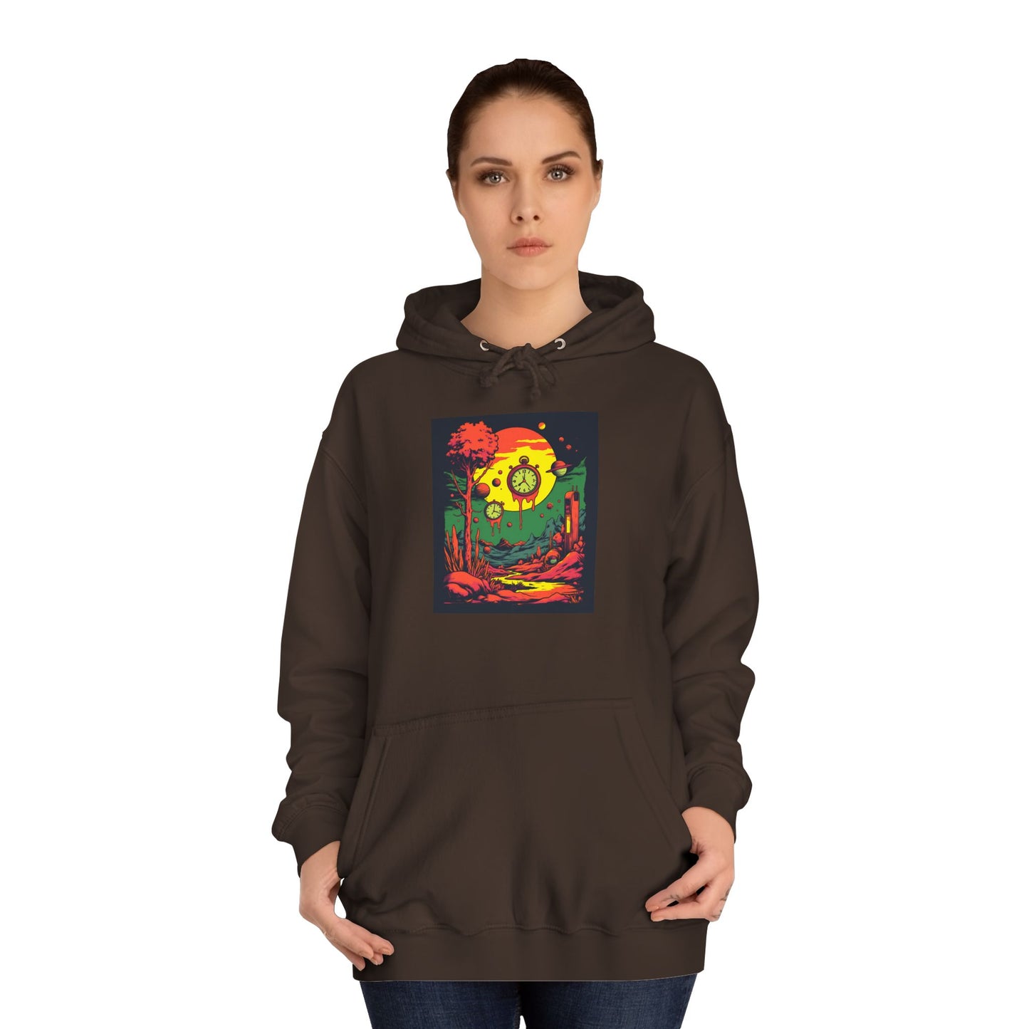 Unisex College Hoodie | Surreal Dripping Geometry