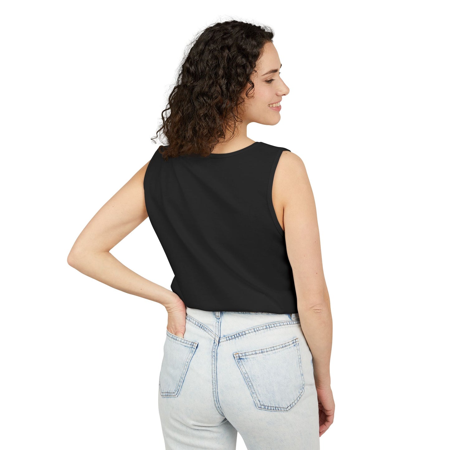 Unisex Garment-Dyed Tank Top | Surreal Dripping Geometry
