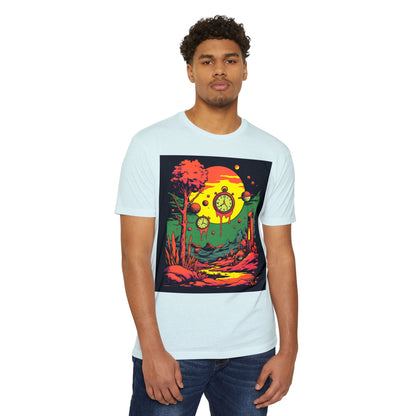 Unisex CVC Jersey T-shirt | Surreal Dripping Geometry
