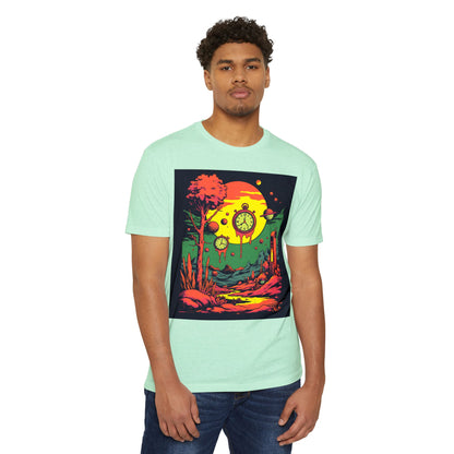 Unisex CVC Jersey T-shirt | Surreal Dripping Geometry