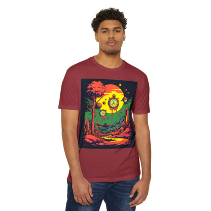 Unisex CVC Jersey T-shirt | Surreal Dripping Geometry