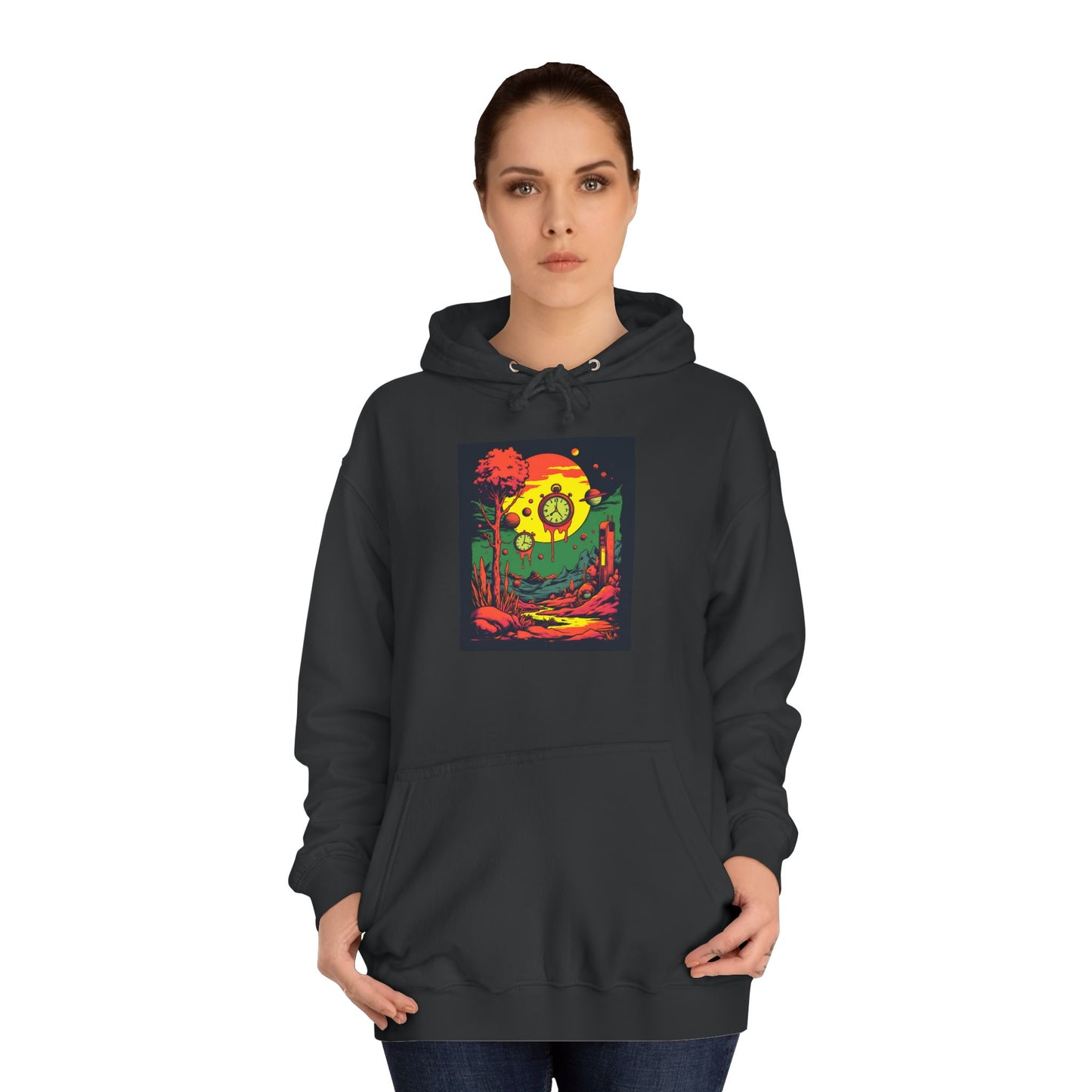 Unisex College Hoodie | Surreal Dripping Geometry