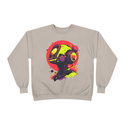 Unisex EcoSmart® Crewneck Sweatshirt | Y2K Abstract Robot T-Shirt Design