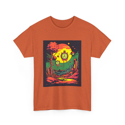 Unisex Heavy Cotton Tee | Surreal Dripping Geometry