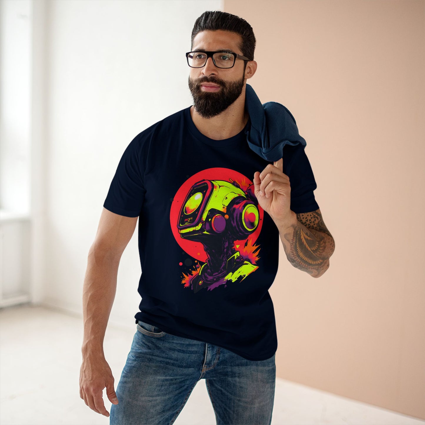 Adult Staple Tee | Y2K Abstract Robot T-Shirt Design