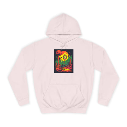 Unisex College Hoodie | Surreal Dripping Geometry