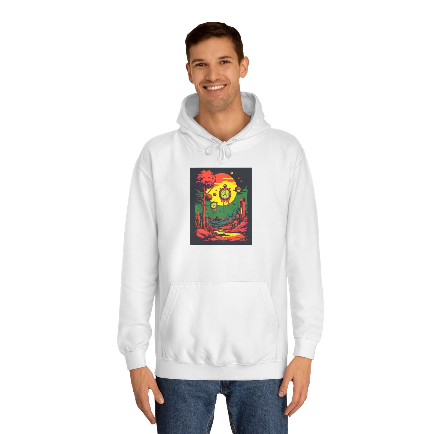 Unisex College Hoodie | Surreal Dripping Geometry