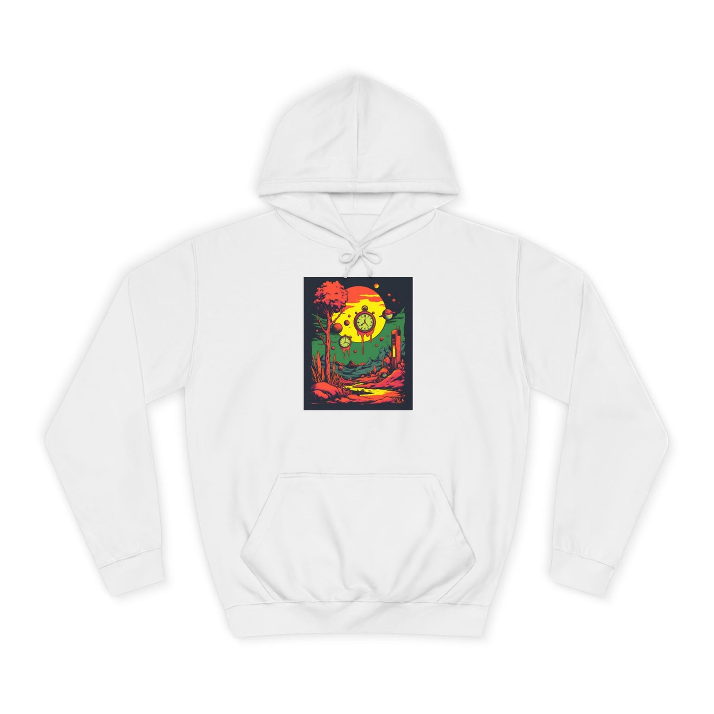 Unisex College Hoodie | Surreal Dripping Geometry