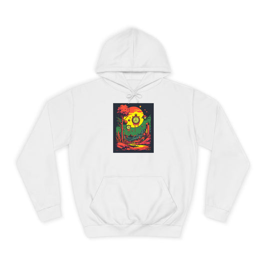 Unisex College Hoodie | Surreal Dripping Geometry