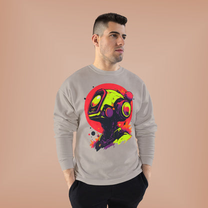 Unisex EcoSmart® Crewneck Sweatshirt | Y2K Abstract Robot T-Shirt Design