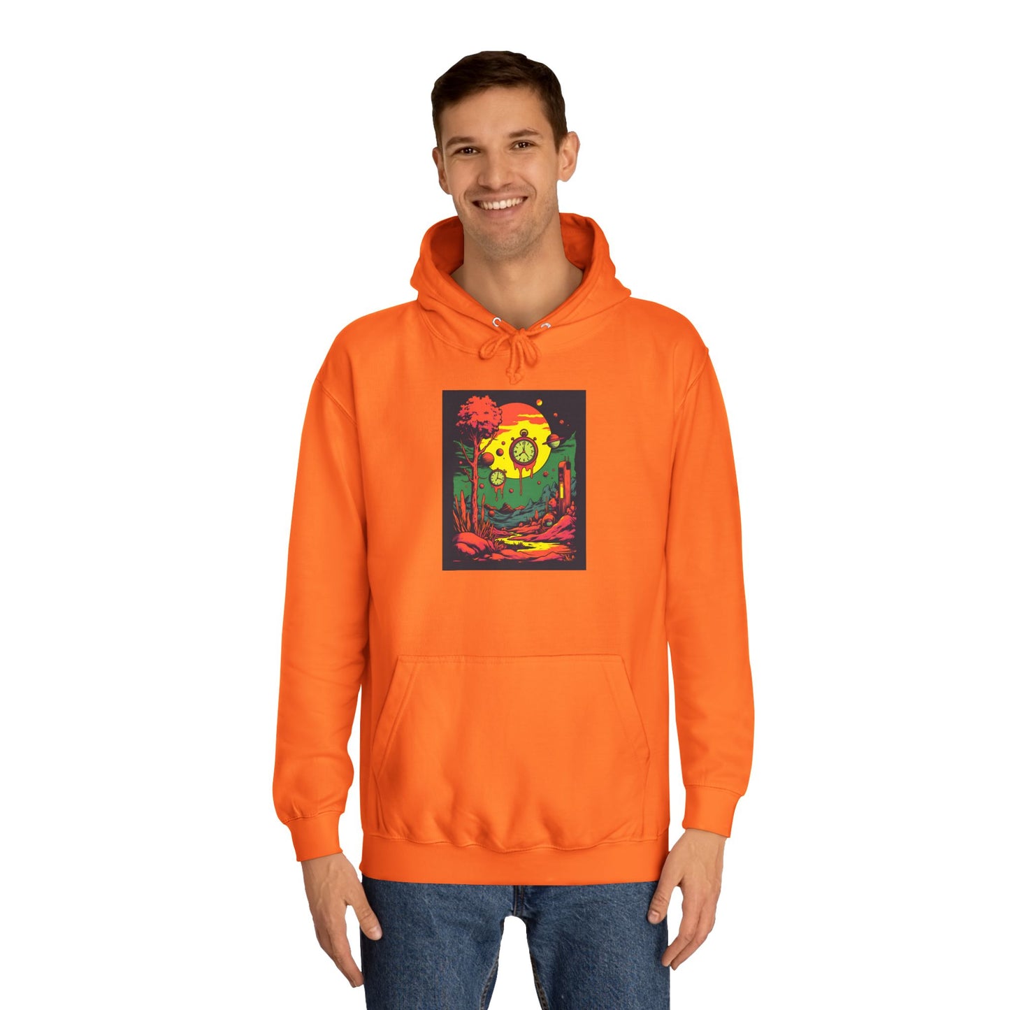 Unisex College Hoodie | Surreal Dripping Geometry