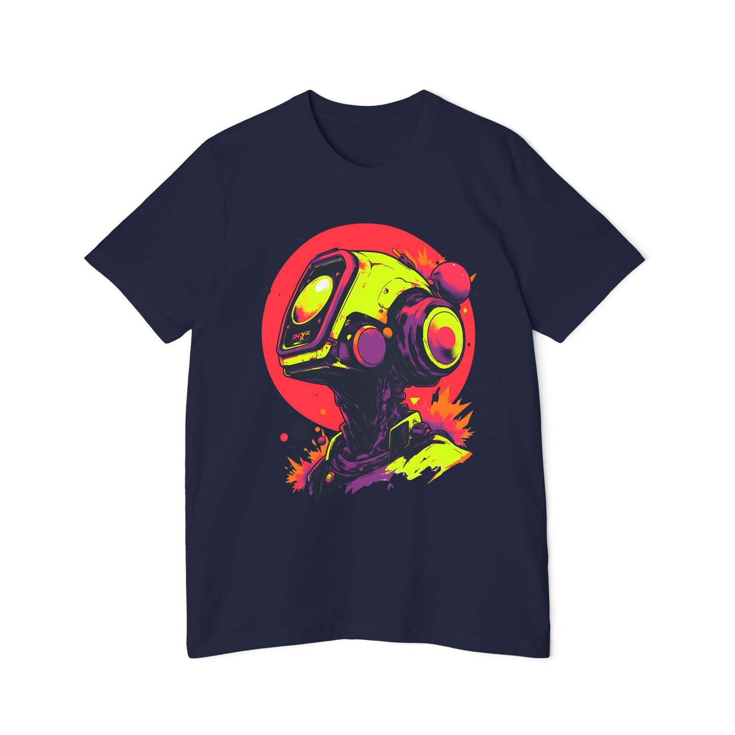 USA-Made Unisex Short-Sleeve Jersey T-Shirt | Y2K Abstract Robot T-Shirt Design