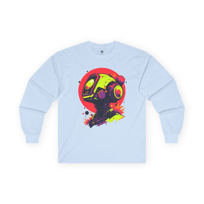Unisex Ultra Cotton Long Sleeve Tee | Y2K Abstract Robot T-Shirt Design