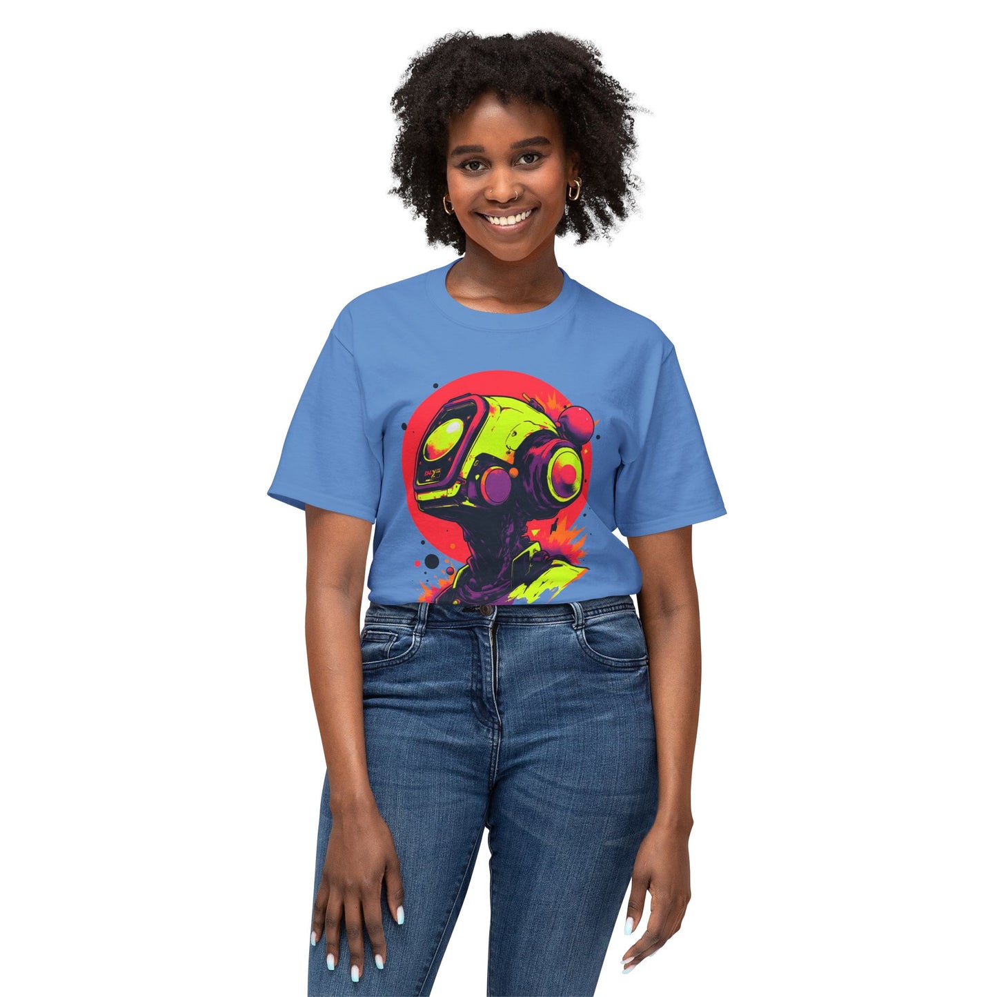 Unisex HD Cotton™ T-shirt | Y2K Abstract Robot T-Shirt Design