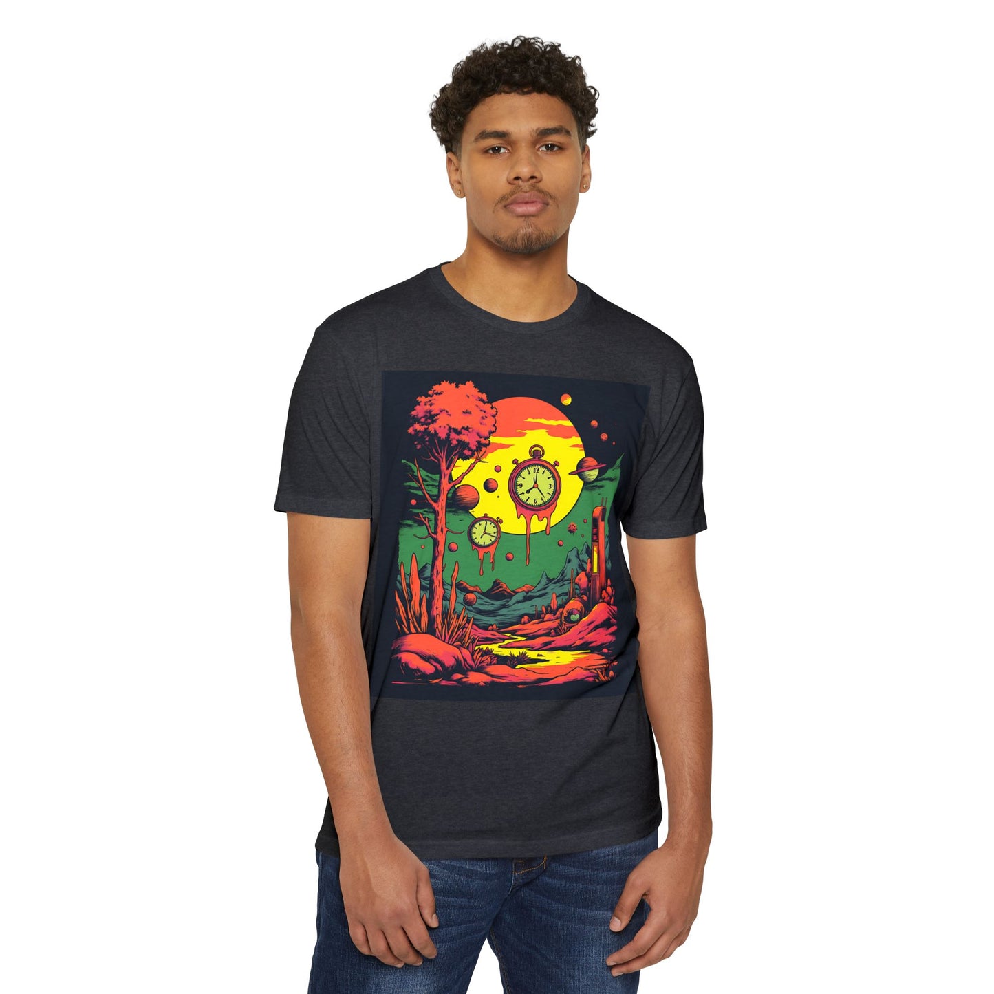 Unisex CVC Jersey T-shirt | Surreal Dripping Geometry
