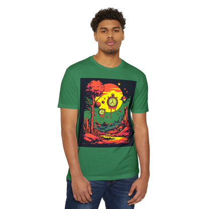 Unisex CVC Jersey T-shirt | Surreal Dripping Geometry