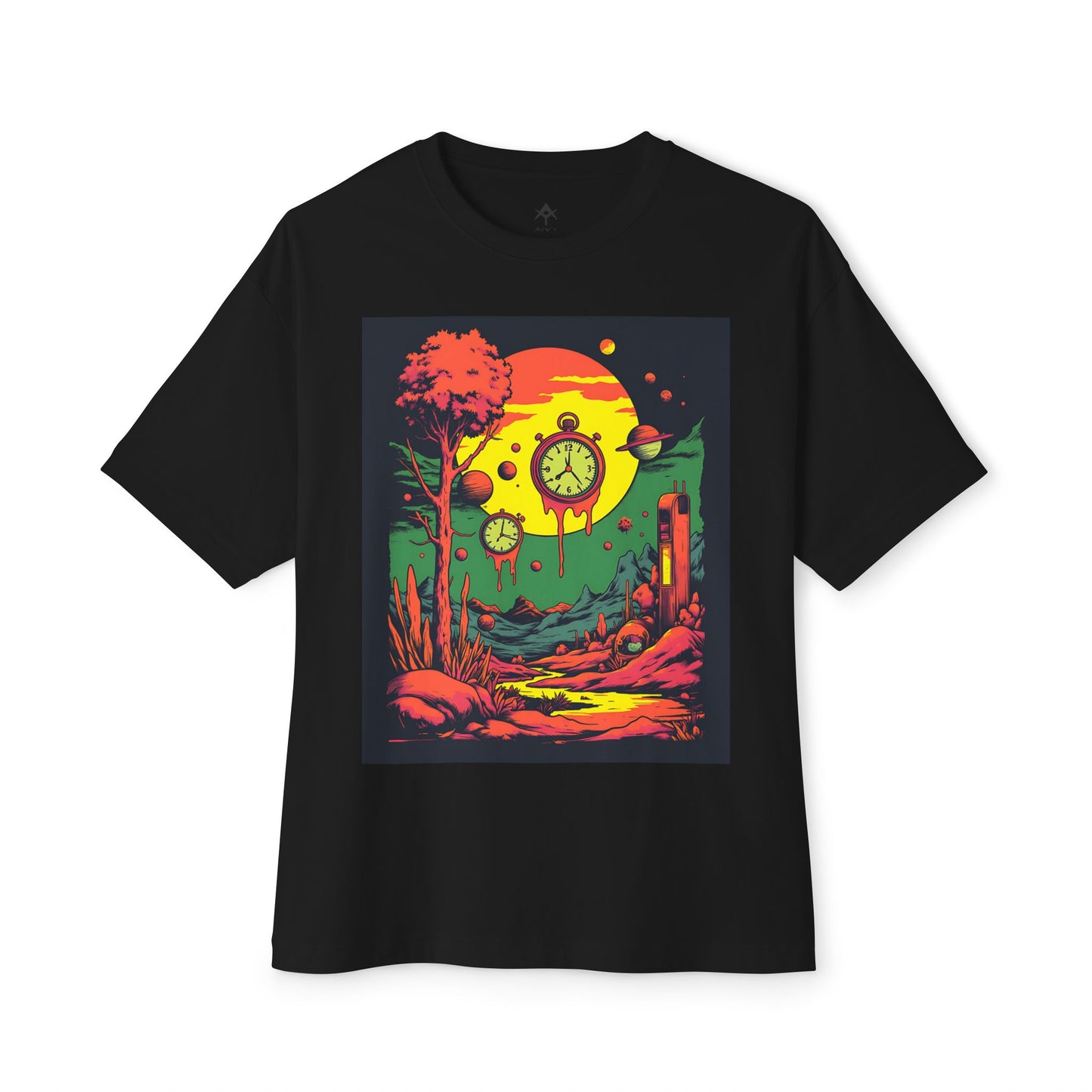 Unisex Oversized Boxy Tee | Surreal Dripping Geometry