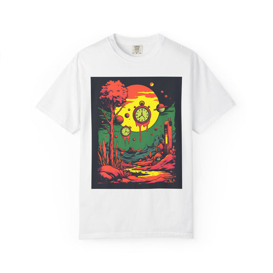 Unisex Garment-Dyed T-shirt | Surreal Dripping Geometry