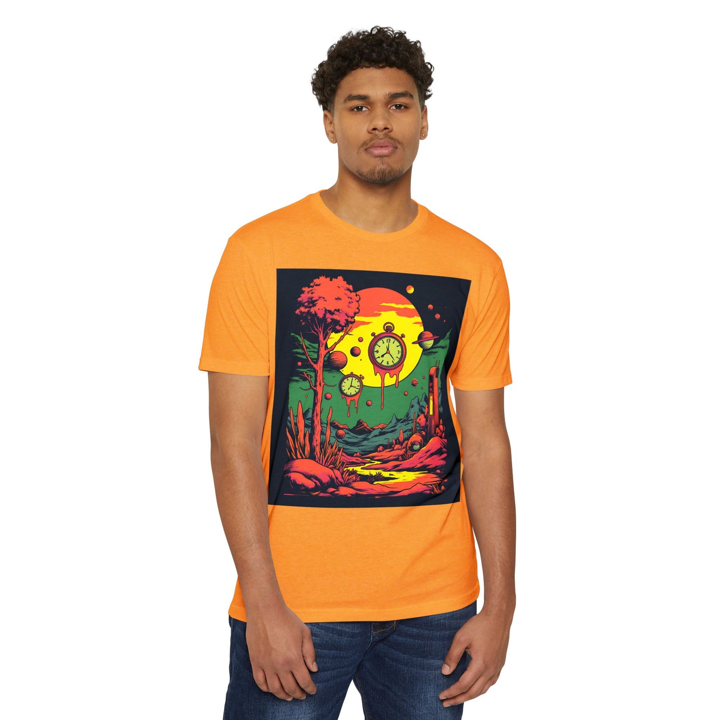 Unisex CVC Jersey T-shirt | Surreal Dripping Geometry
