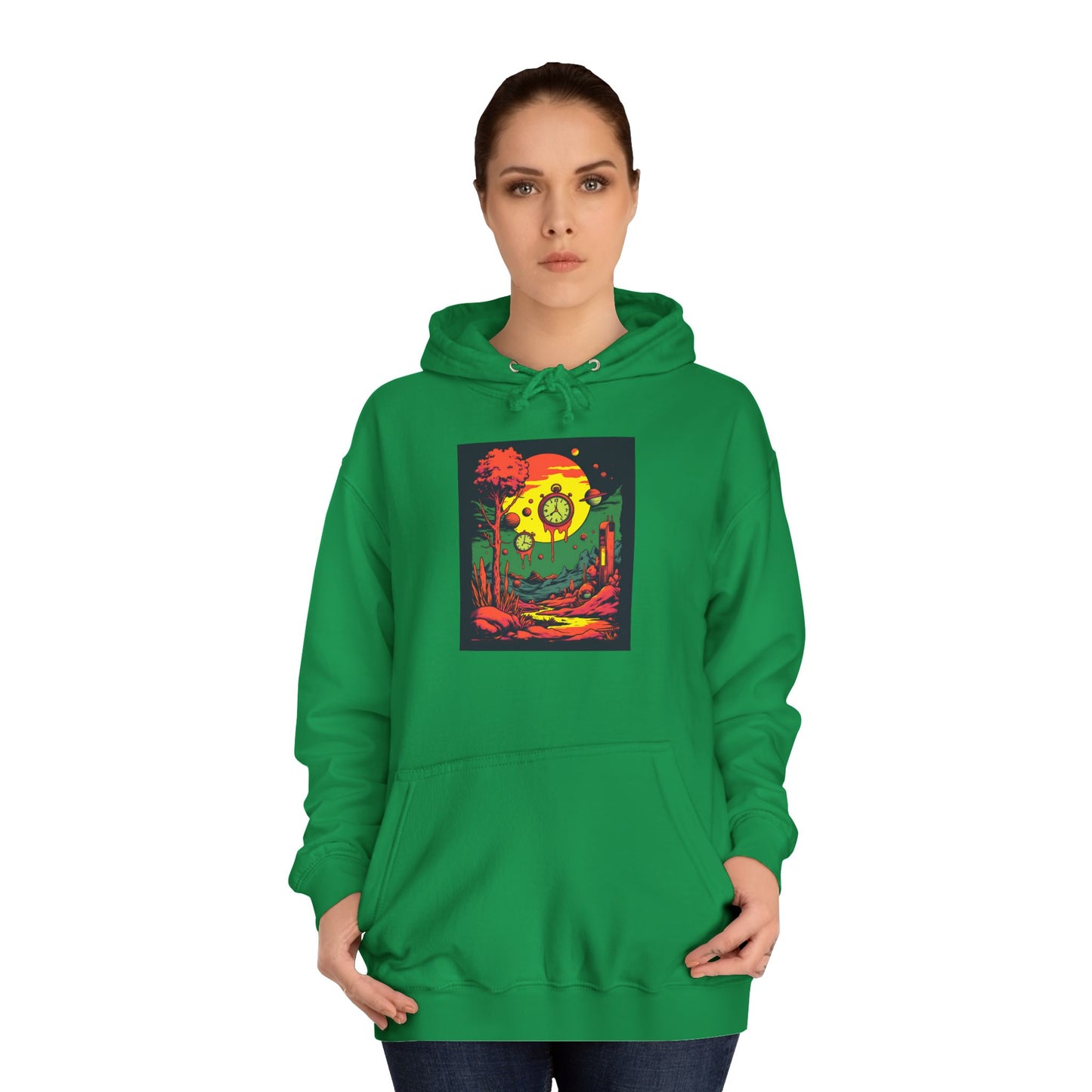 Unisex College Hoodie | Surreal Dripping Geometry