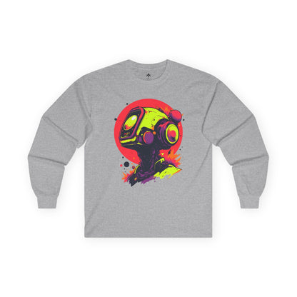 Unisex Ultra Cotton Long Sleeve Tee | Y2K Abstract Robot T-Shirt Design