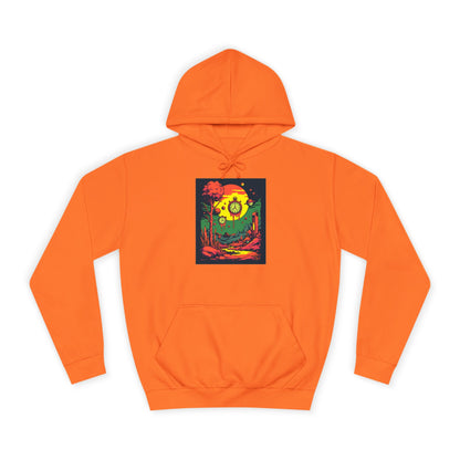 Unisex College Hoodie | Surreal Dripping Geometry