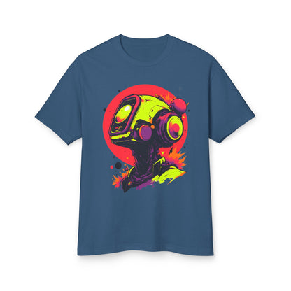 Unisex Garment-Dyed Heavyweight Cotton Tee | Y2K Abstract Robot T-Shirt Design