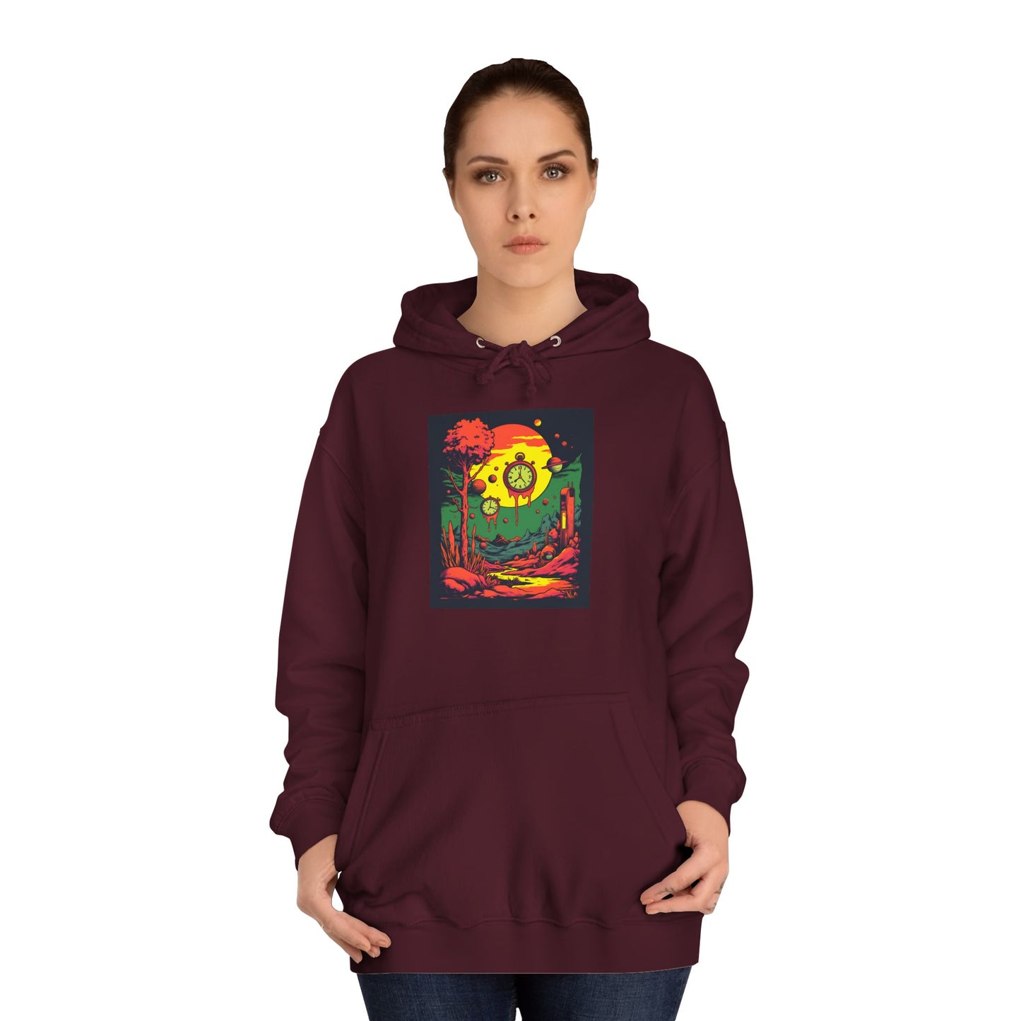 Unisex College Hoodie | Surreal Dripping Geometry