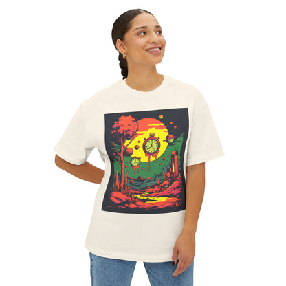 Unisex Oversized Boxy Tee | Surreal Dripping Geometry