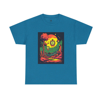 Unisex Heavy Cotton Tee | Surreal Dripping Geometry