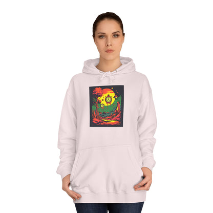Unisex College Hoodie | Surreal Dripping Geometry