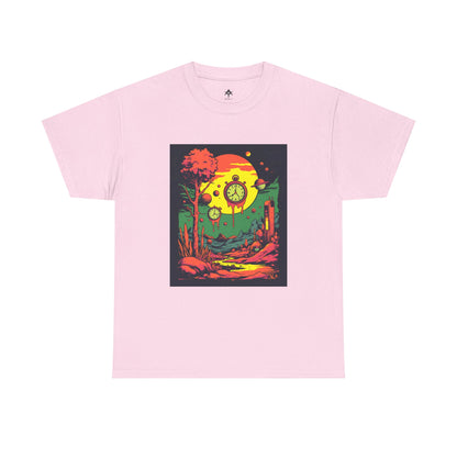 Unisex Heavy Cotton Tee | Surreal Dripping Geometry