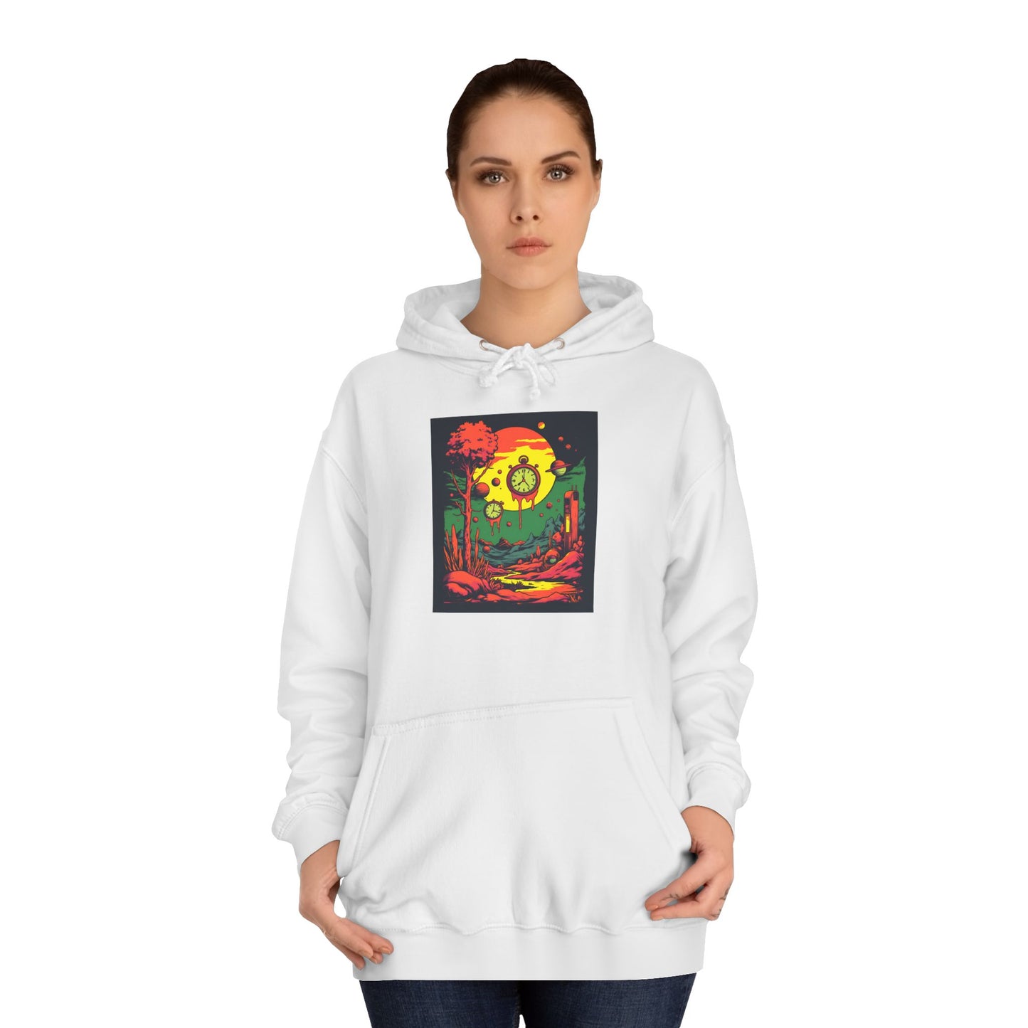 Unisex College Hoodie | Surreal Dripping Geometry