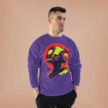Unisex EcoSmart® Crewneck Sweatshirt | Y2K Abstract Robot T-Shirt Design
