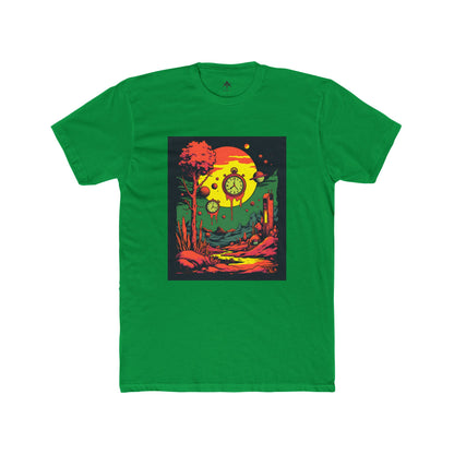 Unisex Cotton Crew Tee | Surreal Dripping Geometry