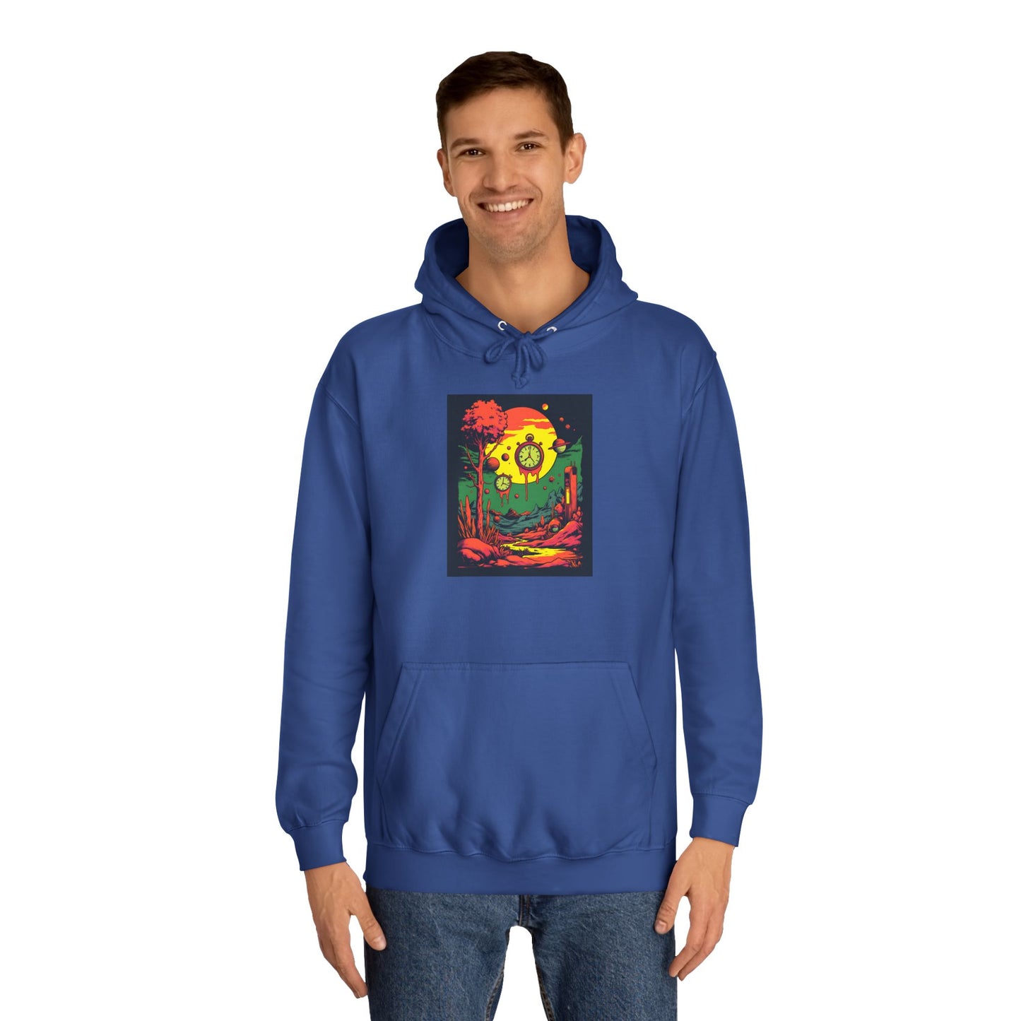 Unisex College Hoodie | Surreal Dripping Geometry