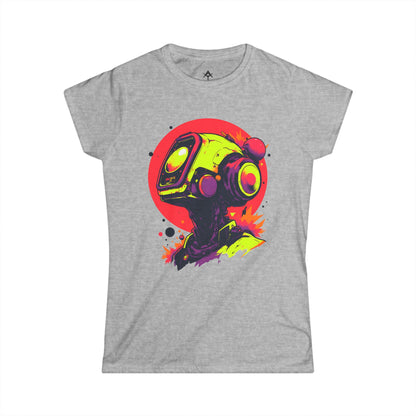 Women's Softstyle Tee | Y2K Abstract Robot T-Shirt Design