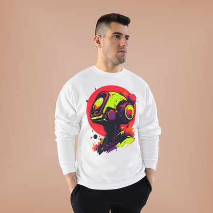 Unisex EcoSmart® Crewneck Sweatshirt | Y2K Abstract Robot T-Shirt Design