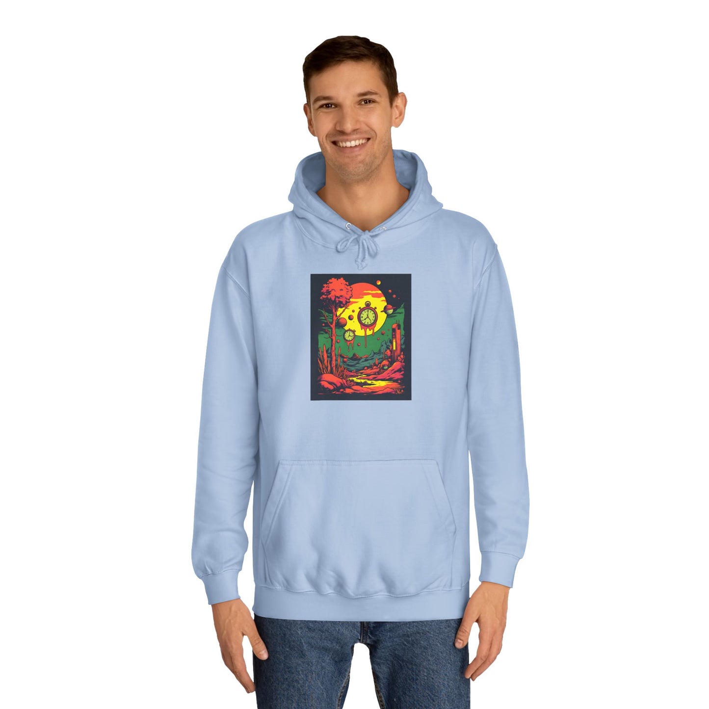 Unisex College Hoodie | Surreal Dripping Geometry