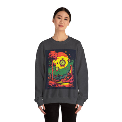 Unisex Heavy Blend™ Crewneck Sweatshirt | Surreal Dripping Geometry