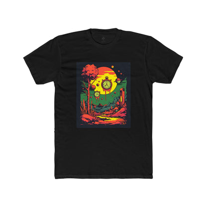 Unisex Cotton Crew Tee | Surreal Dripping Geometry
