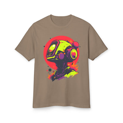 Unisex Garment-Dyed Heavyweight Cotton Tee | Y2K Abstract Robot T-Shirt Design