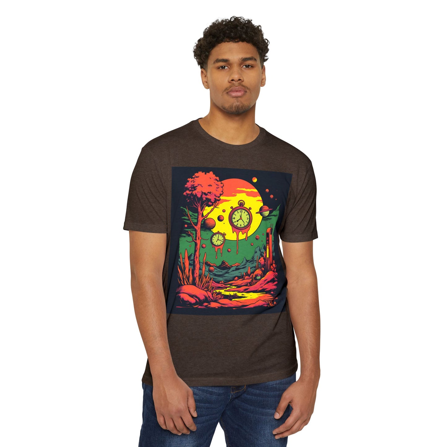 Unisex CVC Jersey T-shirt | Surreal Dripping Geometry